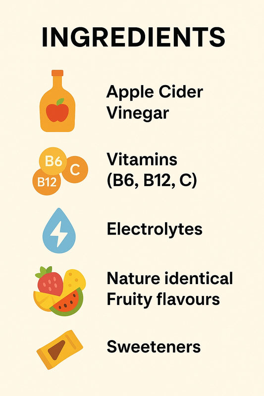 Tori Apple Cider Vinegar Sparkling Water – Green Pop | Low-Calorie, Guilt-Free Refreshment with Vitamins & Electrolytes | 200ml | Pack of 12